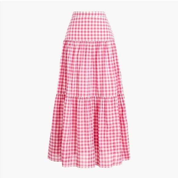 J. Crew Checkered Tiered Maxi Skirt XS - Picture 1 of 5